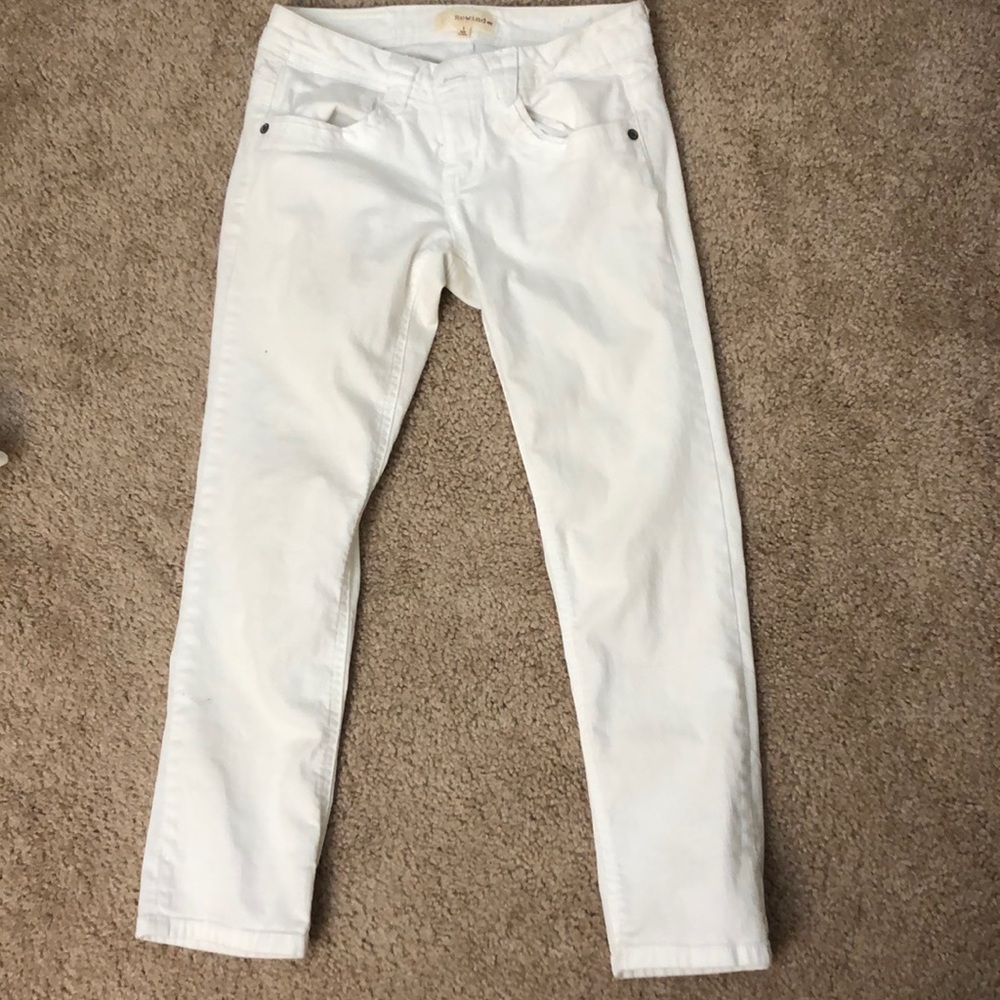 White denim skinny jeans